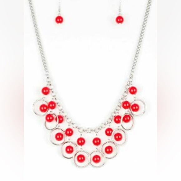 Elegant Silver and Red Jewelry Set - Picture 4 of 7